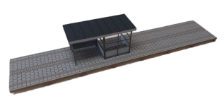 BuBi Model H060227 - H0 - Modul moderner Bahnsteig Sebnitz